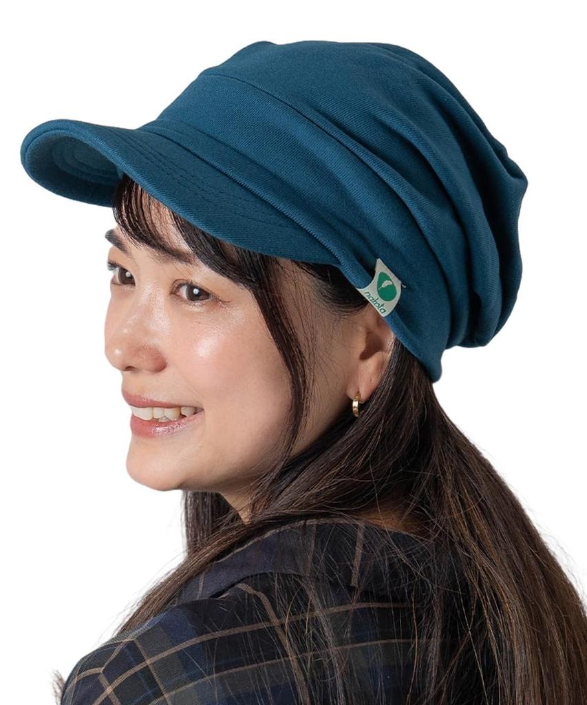 nakota Sweat Cap Hat for Men and Deep Wide UV Cold Solid Going Slimming Size XL Circumference Sea Blue Women, Brim, Brim, Protection, Spring, Summer,