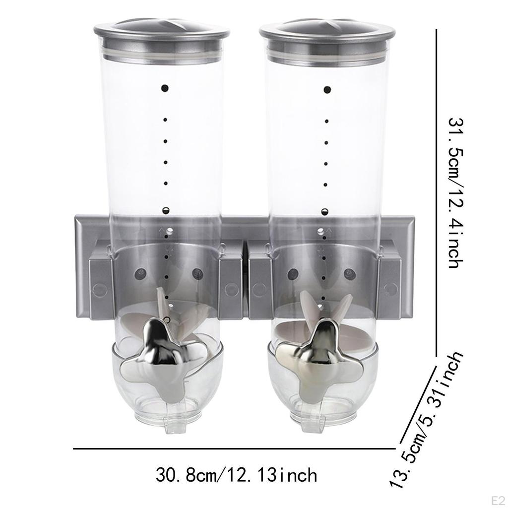 Dry Food Cereal Dispenser Candy Jar Multifunction 1.5L Each Kitchen Storage Container Wall