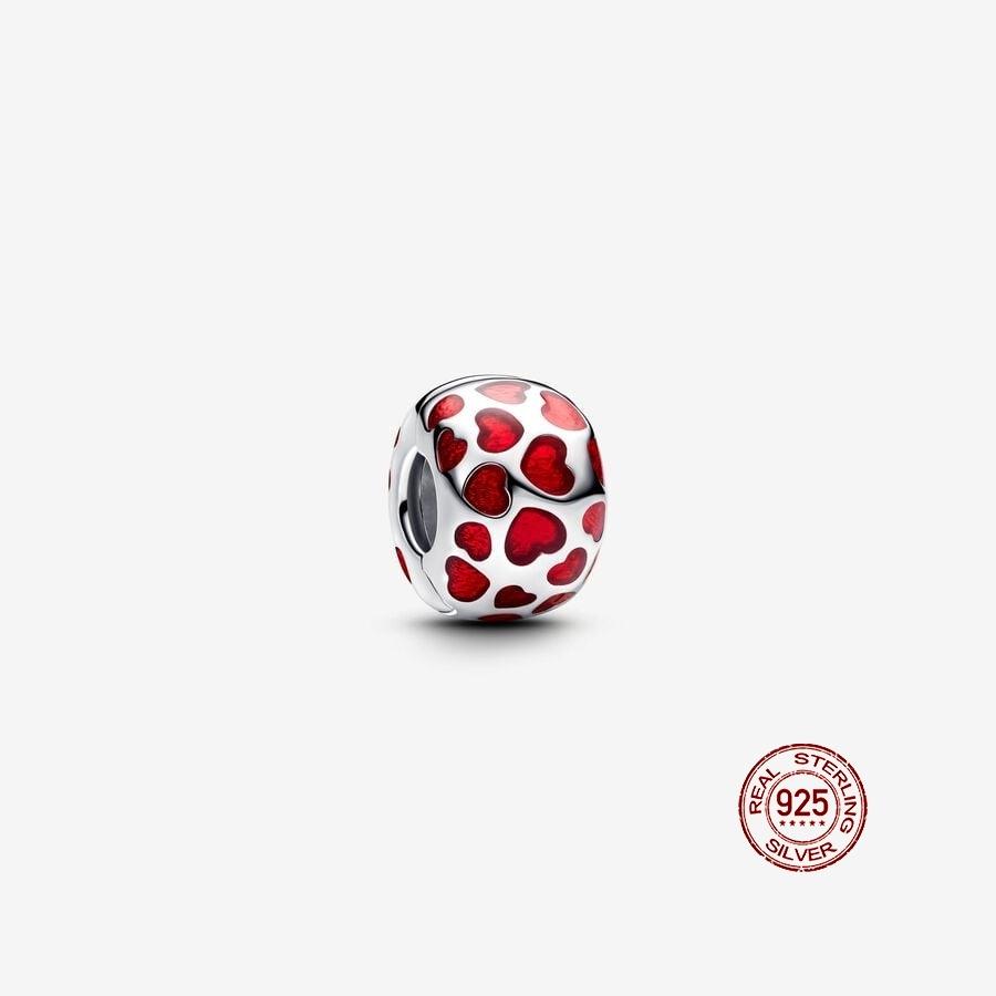 New Black/Red/Blue/Green/Purple Heart Series For Original Bracelet Bead Charm 3Mm Diy Necklace Pendant Accessories