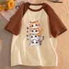 Kawaii Cat Kids Tshirts Summer Short Sleeve Tees Cartoon Animal Boys Girls Clothes Cute Kitten Tops Y2K Children T-shirt