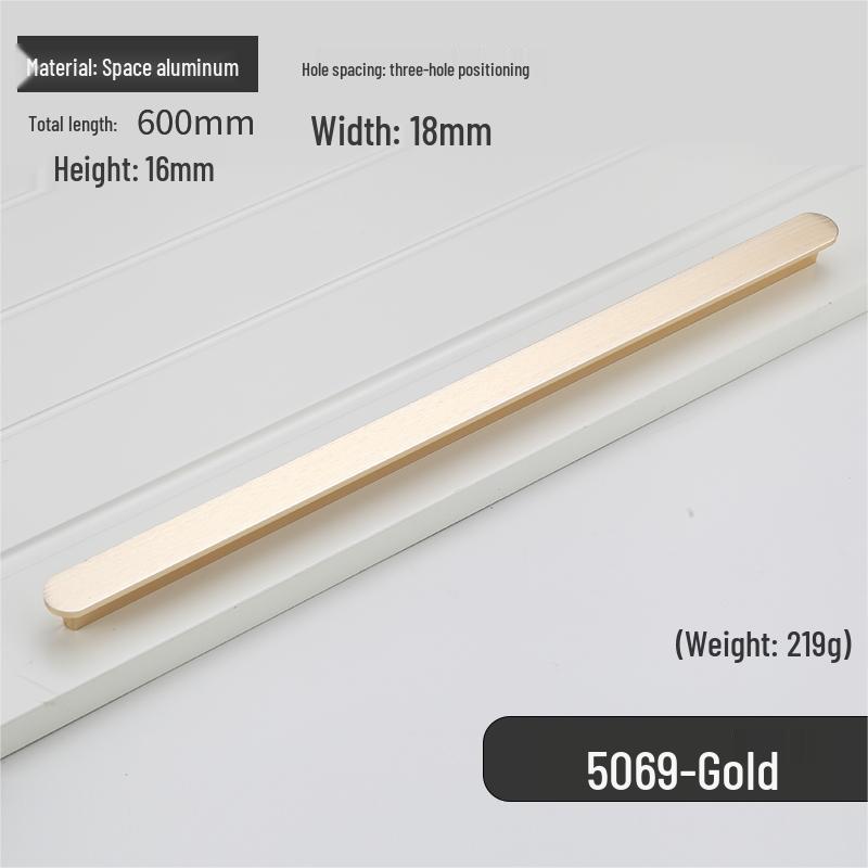 Modern Black Aluminum Alloy Extended Cabinet Handle