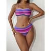 Trend Bedruckter Nacken-Sling Bikini Split Set