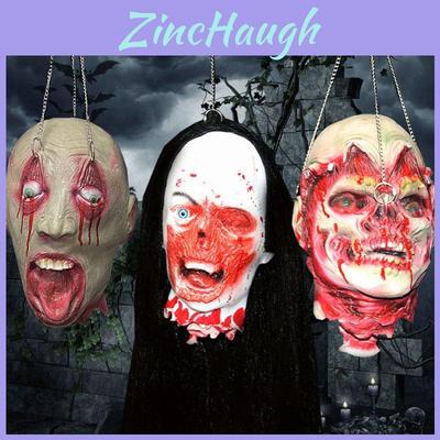 Halloween Simulation Horror Zombie Skull Head Props For Spooky Scene Decor