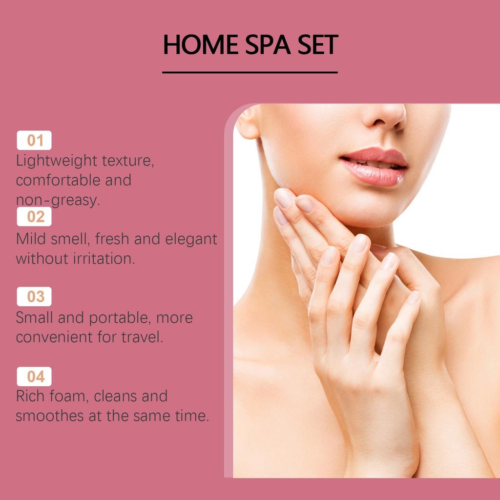 4-piece Spa Travel Set Soothes The Skin And Provides Skin Care. Lavender Is A Must-have For Travel 220ml