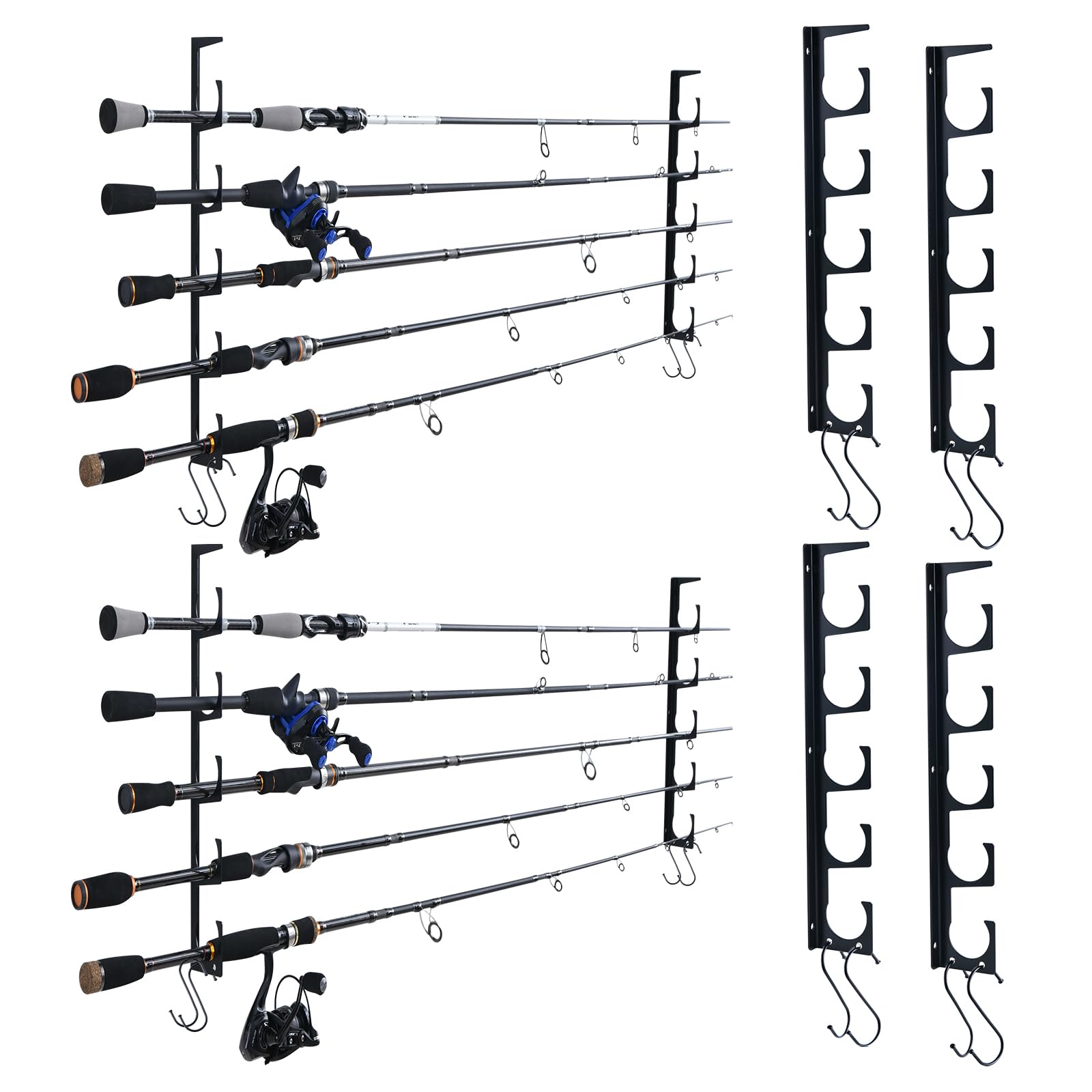 

Goture Iron Rod Holder or Ceiling Mountable for Full Space Rod Weight No Assembly Includes Holds Set 10 Wall-Mounted [Wall Utilization] Multi-Function