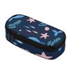 Pen Case Large Storage Space Zipper Closure Wear Resistant Polyester with Mesh Pocket Removable Divider and Pen Slots for Students