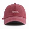 1pc Bekind. Print Washed Baseball Cap for Adults, Minimalist Retro Style Casual Soft Adjustable Dad Hat, Perfect As Gift
