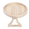 Clip On Tray Natural Bamboo 9.8in Round Home Couch Sofa Armrest Clip Tray Table for Snack Coffee