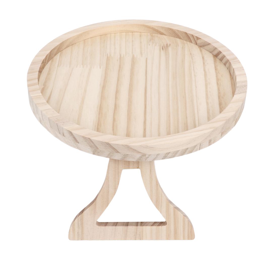Clip On Tray Natural Bamboo 9.8in Round Home Couch Sofa Armrest Clip Tray Table for Snack Coffee
