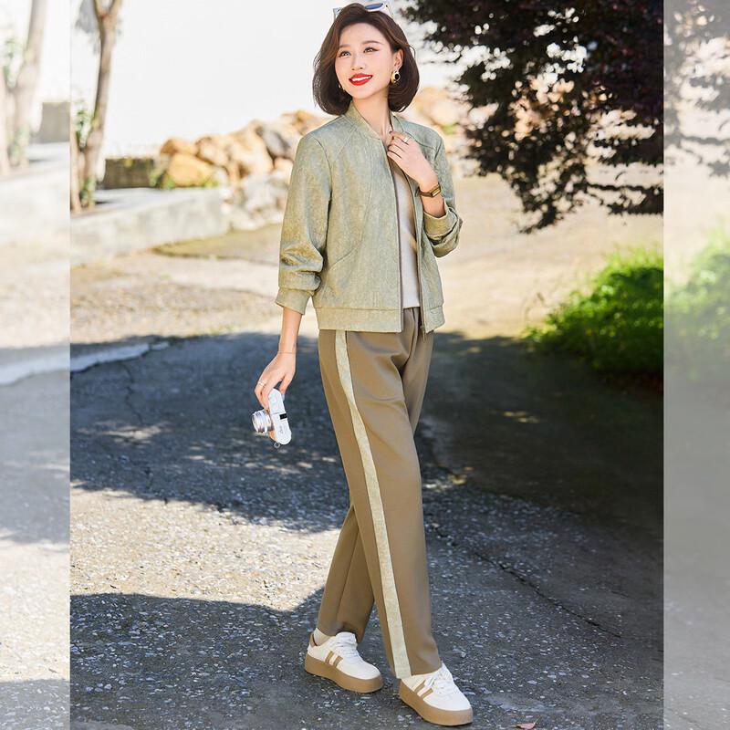 Women's Casual Long-Sleeve Top & High-Waist Pants Set