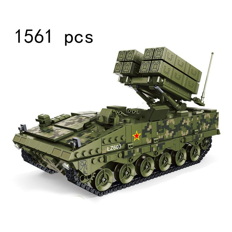 China Modern Army Military Vehicle Trucks SCUD Launcher Sets Building Blocks Bricks Toys Tanks Antitank Missile Car DF-17 DF-41