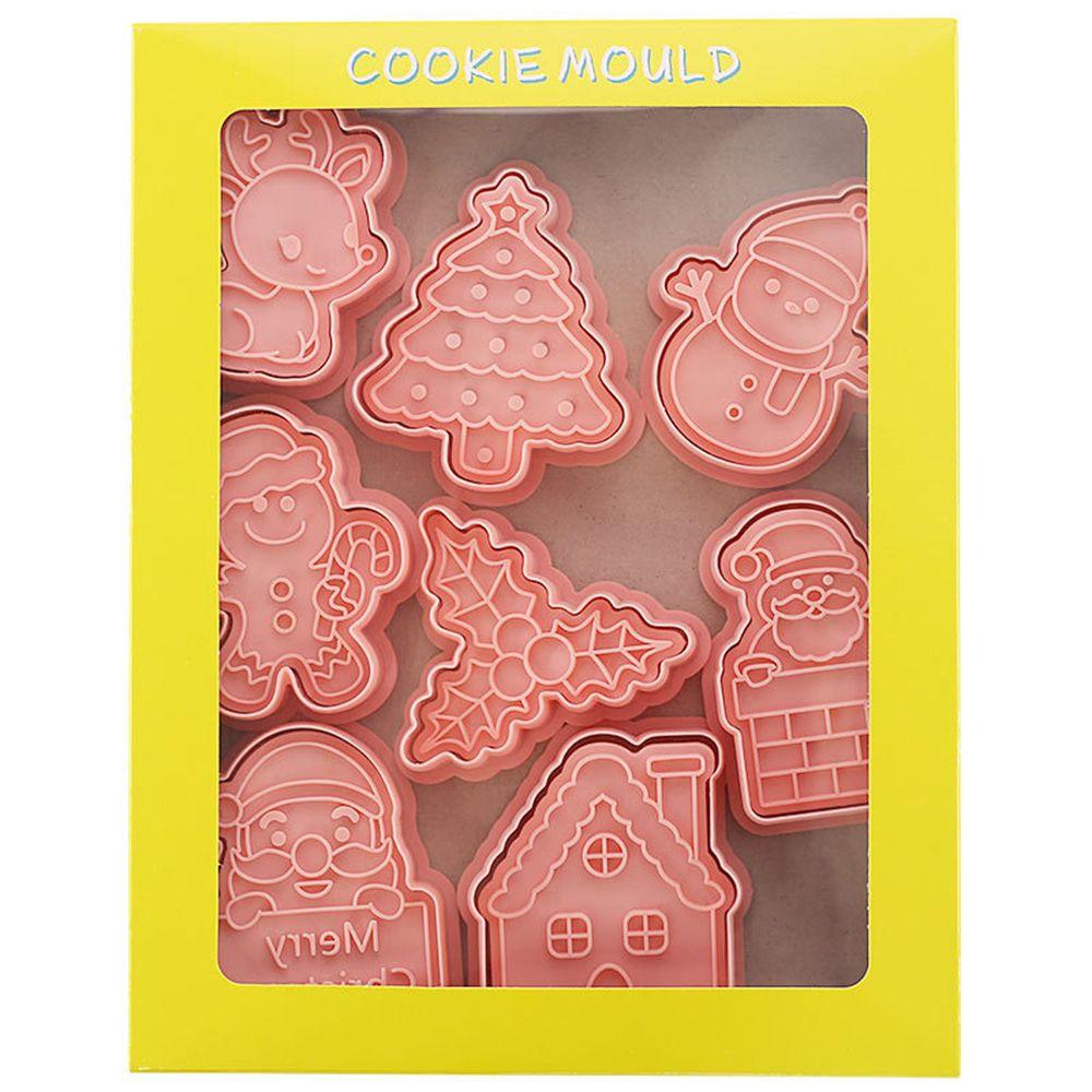 Stamp Cartoon Pressable Christmas Theme Biscuit Mold Kitchen Pastry Cookie Cutters Baking Tools