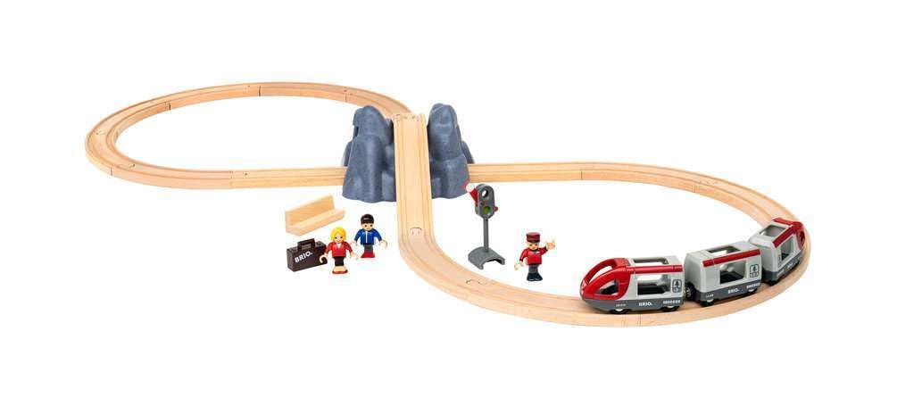 BRIO WORLD Figure-8 Starter Set 33773 (26 pieces) for ages 3 and up (electric train, toy, wooden tracks)