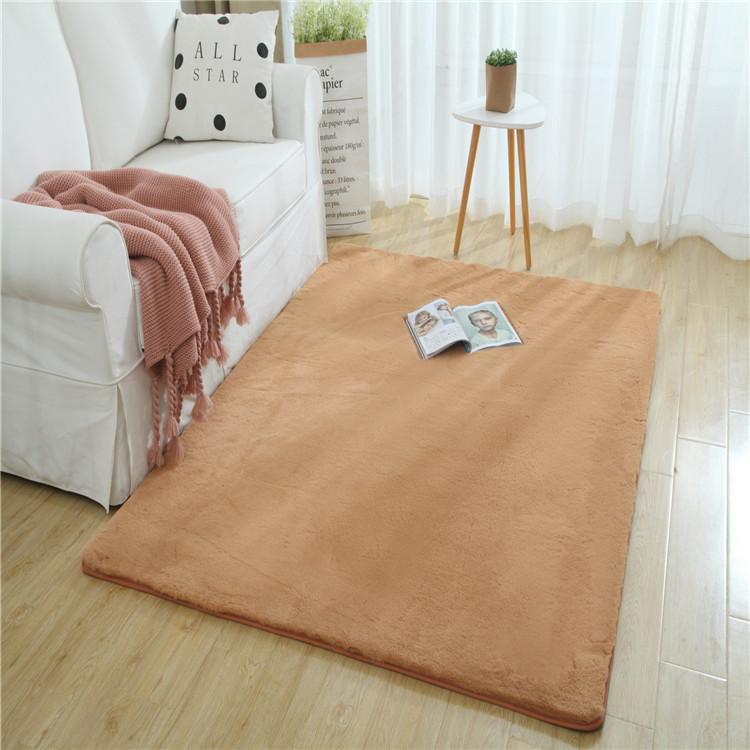Inyahome Faux Fur Grey Rug for Bedroom Thick Fluffy Rug Non Slip Fuzzy Rabbit Fur Area Rug Shaggy Nursery Indoor Floor Carpet