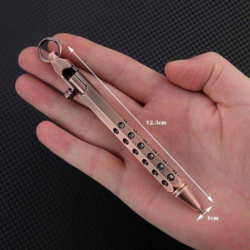 Portable Brass Pen Retro Bolt Action Ballpoint Pen Medium Point 1.0mm Smooth Writing Signature Pen
