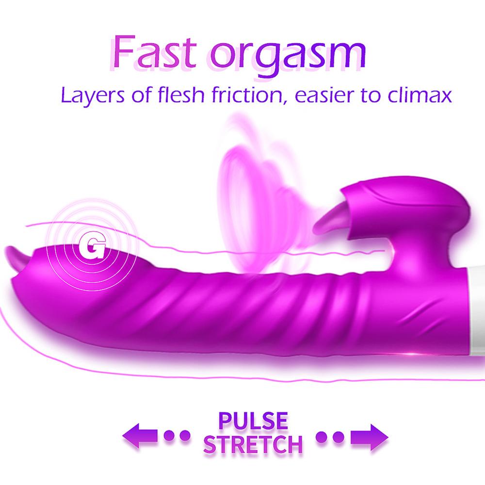 Vibrator For Women 2 In 1 Licking Machine Clitoris Stimulator G-spot Powerful Vibro Dildo Wand Female Clit Sucker Adult Sex Toys