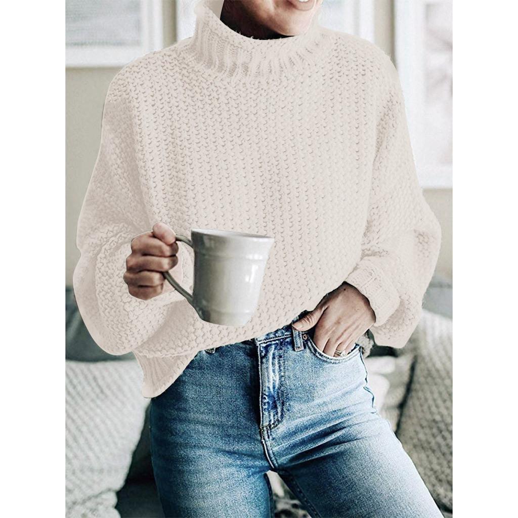 Womens Off The Shoulder Sweater Casual   Knitted Loose Long Sleeve Pullover