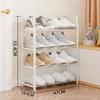 4 Layers Simple Shoe Rack Cat's Ears Design No Hole Assembly Metal Integrated Racks Economical Floor Standing Home Shoe Shelf