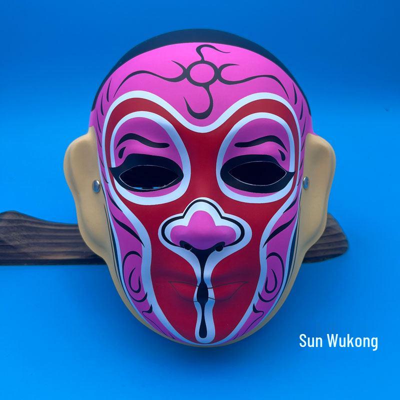 Children's Wearable Peking Opera Full Face Mask - Chinese Kindergarten Style Opera Decoration