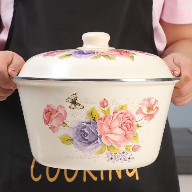 OLOEY Enamel Mixing Bowl with Lid