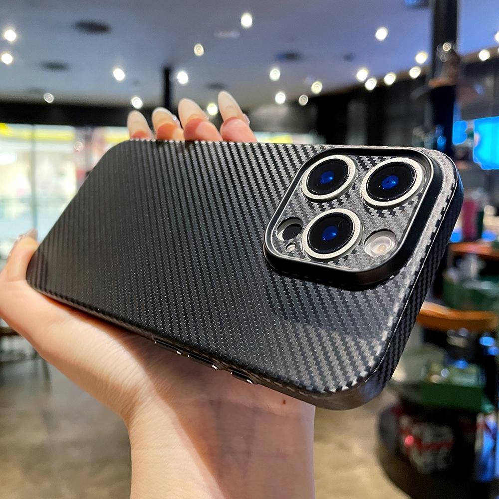 

Titanium Gray carbon fiber pattern silicone phone case for iPhone 16 15 14 13 12 Pro Max Plus fine hole shockproof soft cover iPhone 15 Pro Max