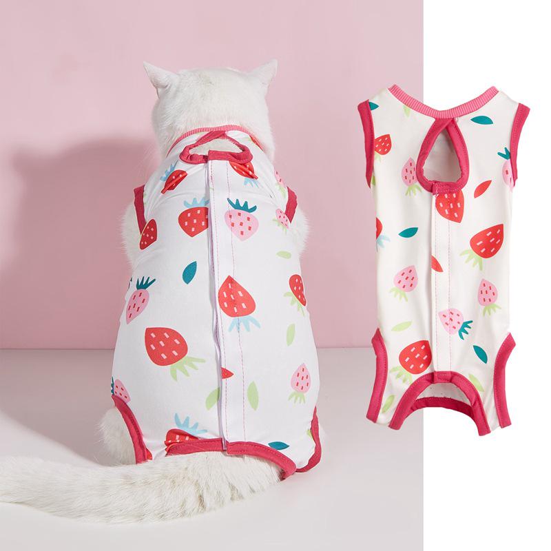 

Дышащий костюм для стерилизации кошек: Милые принты с фруктами, плюшевым мишкой, пончиком и пони Small