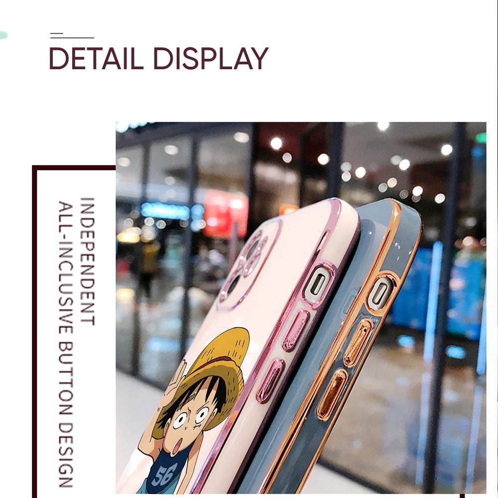 For Redmi Note 13 Pro 12 Pro 12S 11 Pro 11S 10S OPPO A38 A77s A96 Realme C33 C65 OnePlus Soft TPU Full Lens Protect Cute Luffy Design Phone Case