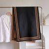 Autumn And Winter Imitation Cashmere Solid Color Geometric Line Jacquard Shawl Thickened Warm Women'S Scarf