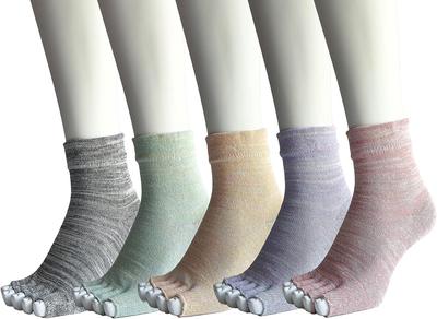 Socks for Fingertip Cotton Outer Set Are Up To A11 5-toe Women, Cut, Ankle, Cute, 100% Thread, 22-25cm, 3-pair (colors You)