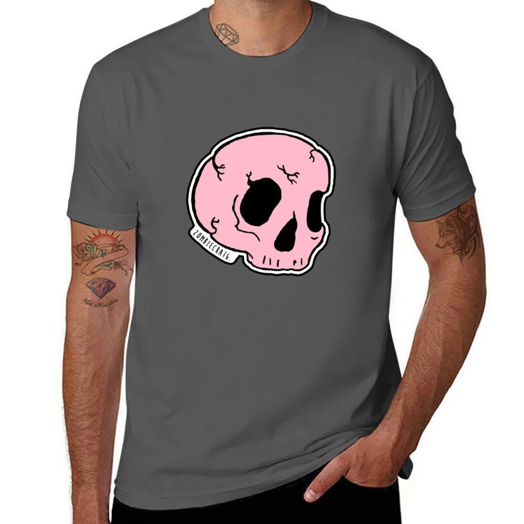 Pink Skull Tshirt Large Size Loose Casual Tee