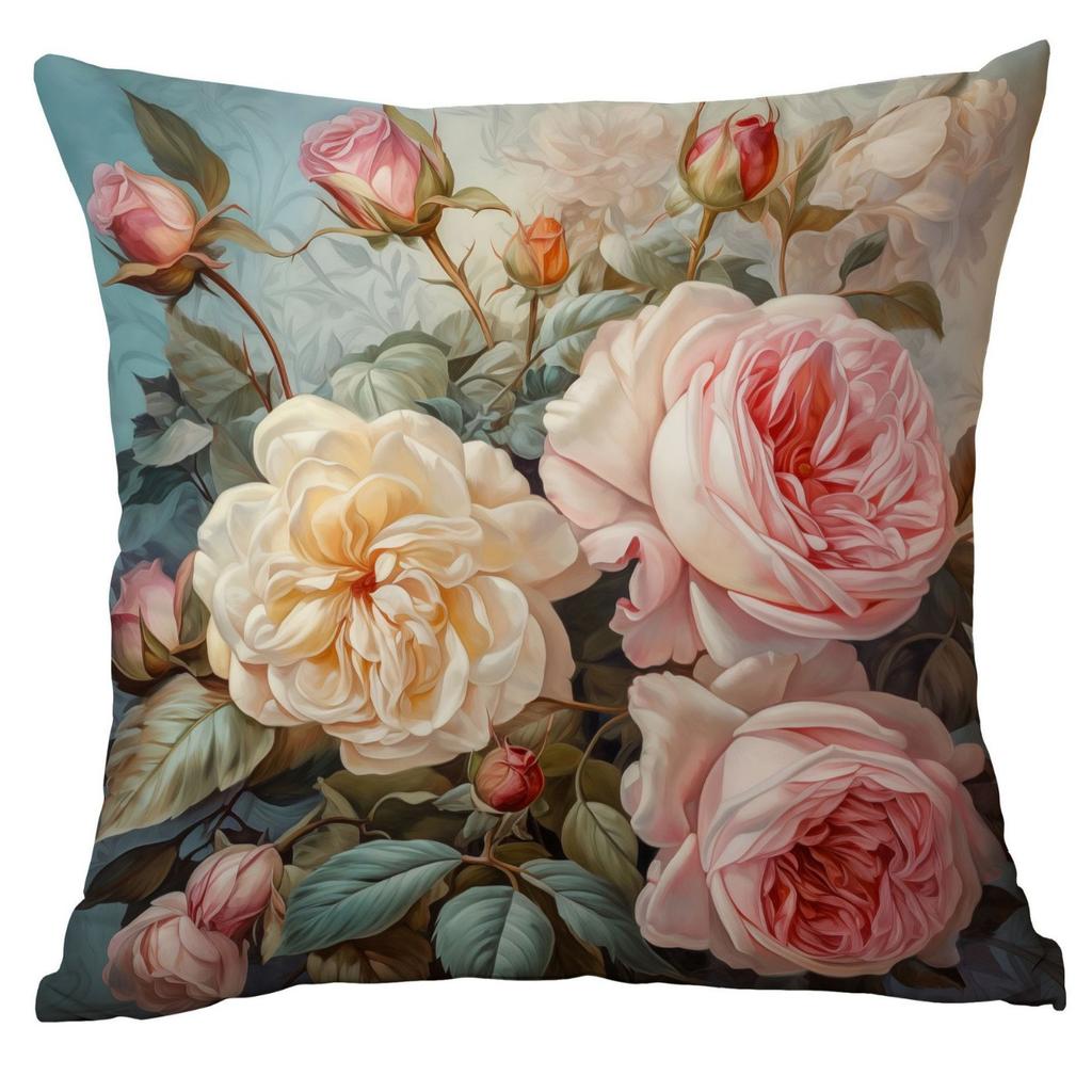 New Retro Old Peony Flower Pillowcase Home Sofa Cushion Pillowcase