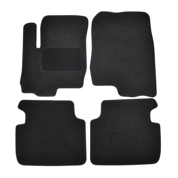 Tapis De Sol - Mitsubishi Colt 2008-2013 - Velours Noir - 3 Pièces - Antidérapant Et Imperméable