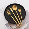 6/30Pcs Matte Gold Dinnerware Set Stainless Steel Dinner Knife Fork Spoon Cutlery Set Korean Kitchen Flatware Tableware Set