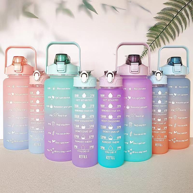 Large Capacity Portable Sports Water Bottle with Straw