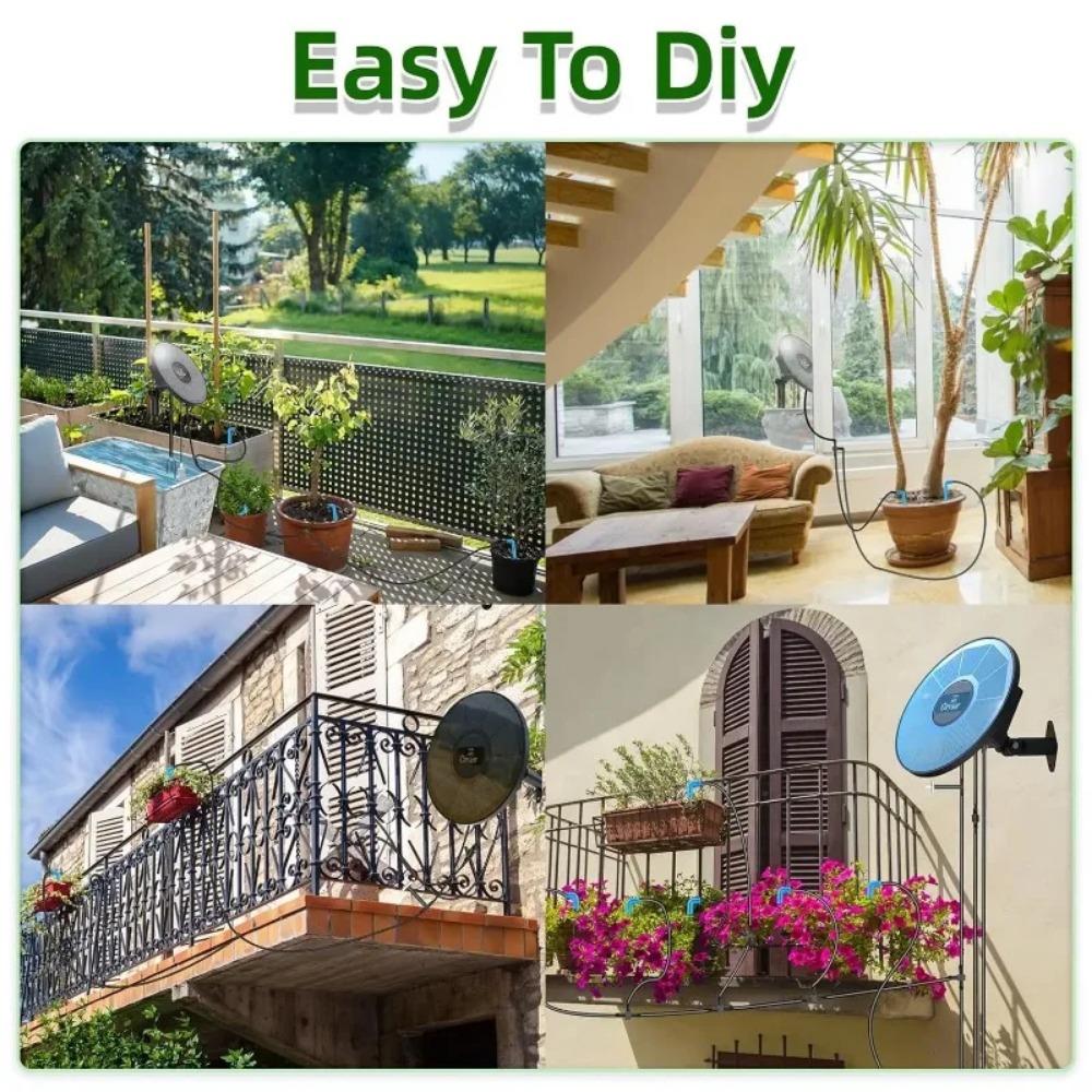 Solar Powered Water Dispenser Garden Drip Irrigation System Balcony Potted Plant Battery Timed Mode Automatic Irrigation System