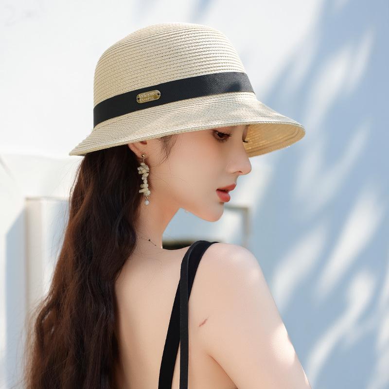 Summer Sunscreen Visor Children Summer Fashion Straw Hat Big Brim Shows Small Face