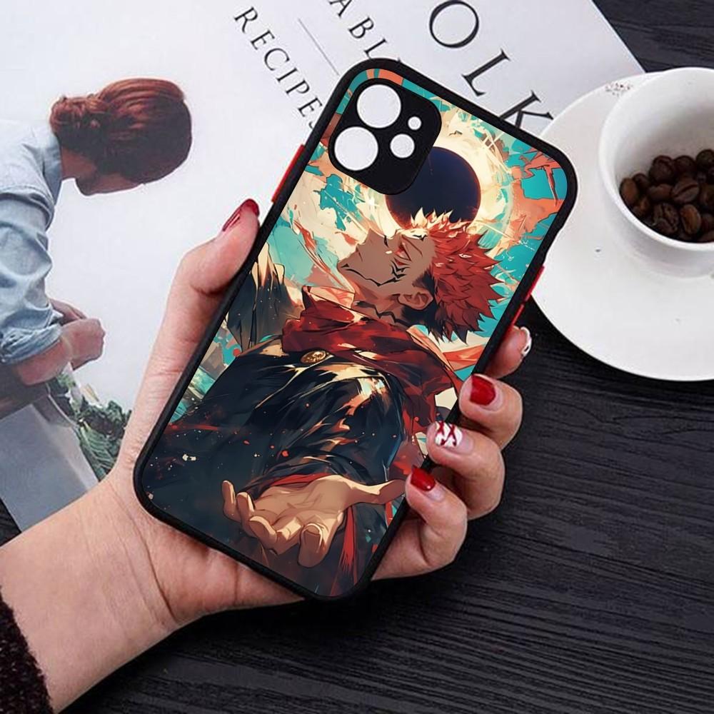 Jujutsu Kaisen Ryomen Sukuna Phone Case For IPhone 14 11 12 13 Mini Pro Max 8 7 Plus X XR XS MAX Translucent Matte Cover