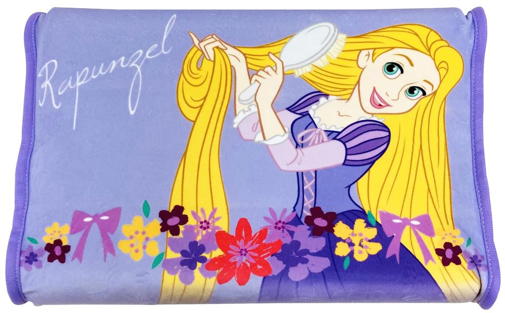 MORIPiLO Polštář Morishita z paměťové pěny Rapunzel 35x25cm nízký pratelný potah součástí balení plněný polštář s postavičkami Disney princezen fialový 4620863