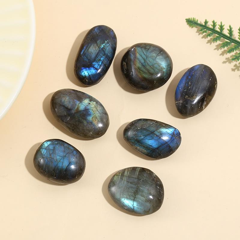 1pc Labradorite Heart Shape Palm Stone Worry Stone Therapy Smooth Gemstone for Reiki Healing Crystal Meditation Feng Shui Decor