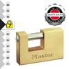 Master Lock Rectangular Brass Padlock with Key, 76x75x15 mm
