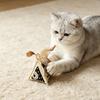 Pyramid Catnip Cat Toy Canvas Pyramid Cat Chew Toy with Feathers Bell Safe Kitten Teething Toy for Indoor Cats Solo Play Enrichment