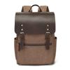 Unisex Retro Waxed Canvas & Leather Laptop Backpacks for Travel and School