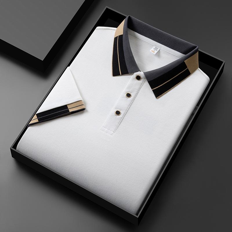 Men's Casual Solid Color Short-Sleeve Lapel T-Shirt – Breathable, Cool Summer Fashion for All Ages