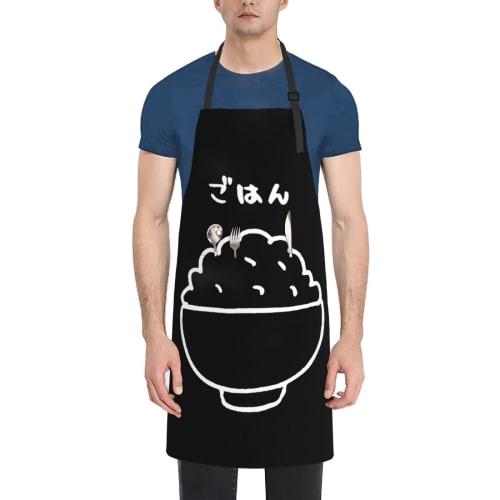 

ZOOKISS Funny Food Anime Apron, H-Shaped Apron, Simple and Popular Cafe Apron, Wrinkle-Resistant with Pockets, Adjustable Length, Water-Repellent Oxfo