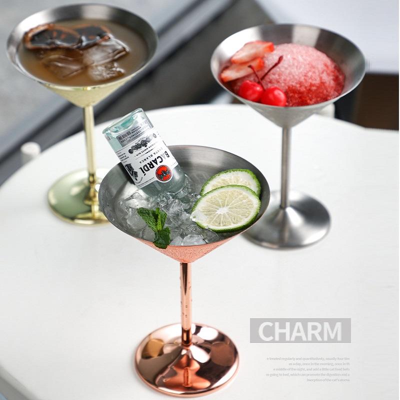 180ml Stainless Steel Wine Glass Cocktail Goblet Red Wine Martini Creative Metal Wine Glass Champagne Cup For Bar Restaurant