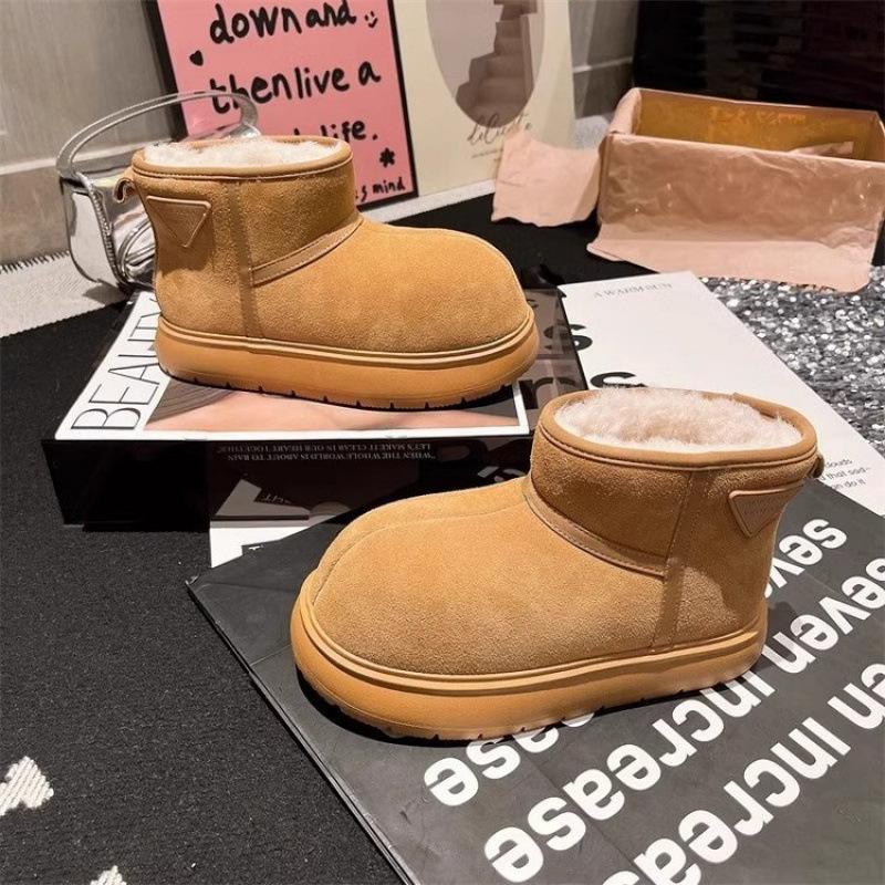 Fashion Fur Chelsea Winter Luxury Women Long Plush Warm Snow Boots Casual Shoes New Suede Ankle Boots Flats Platform Ladies Thick Shoes
