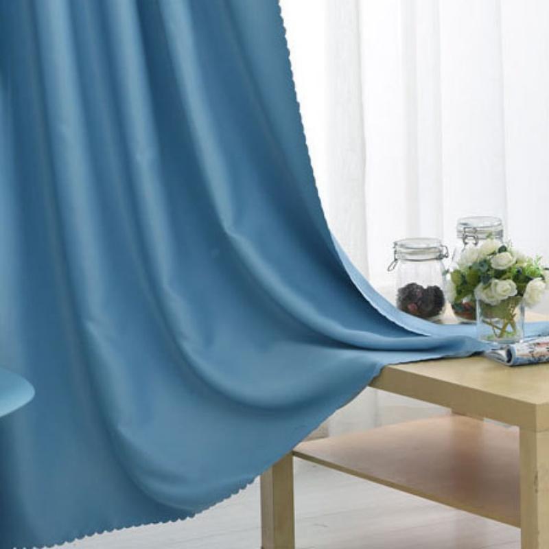 Modern Darkening Blackout Curtains Room High Density Weave Solid Color Simple Design For Bedroom Living Room