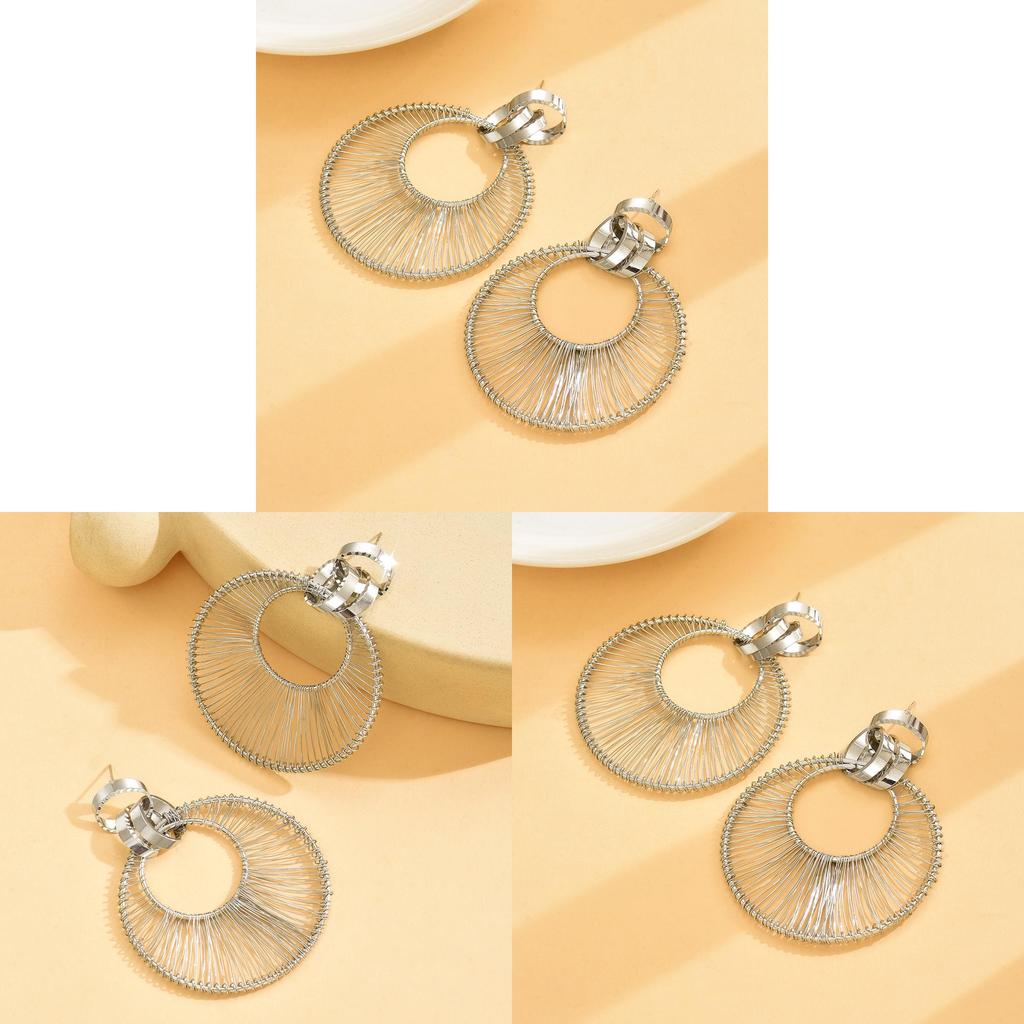Geometric Alloy Hoop Earrings For Women With Minimalist Design Perfect For Fall