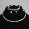 3pcs Set Luxury Brand Shiny Crystal Beaded Earring Necklace Bracelet for Women Exquisite Wedding Bride Zircon Jewelry Set Gift
