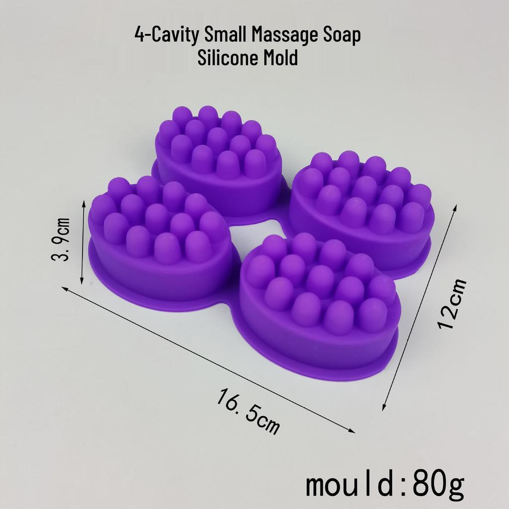 9-Cavity Oval Silicone Massage Soap Mold for DIY Handmade Soap